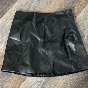 (4)Black Leather style Skirt